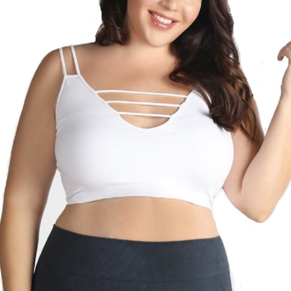 ONE SIZE PLUS PREMIUM FABRIC MADE IN USA BRALETTE - Picture 1 of 5